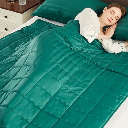 Image of Weighted Blanket Queen Size (60 inchx80 inch 15lbs),Ultra Soft and Cozy Cooling Weighted Blanket Queen Size for Adult,Heavy Blanket with Machine Washable Soft Blanket, Green