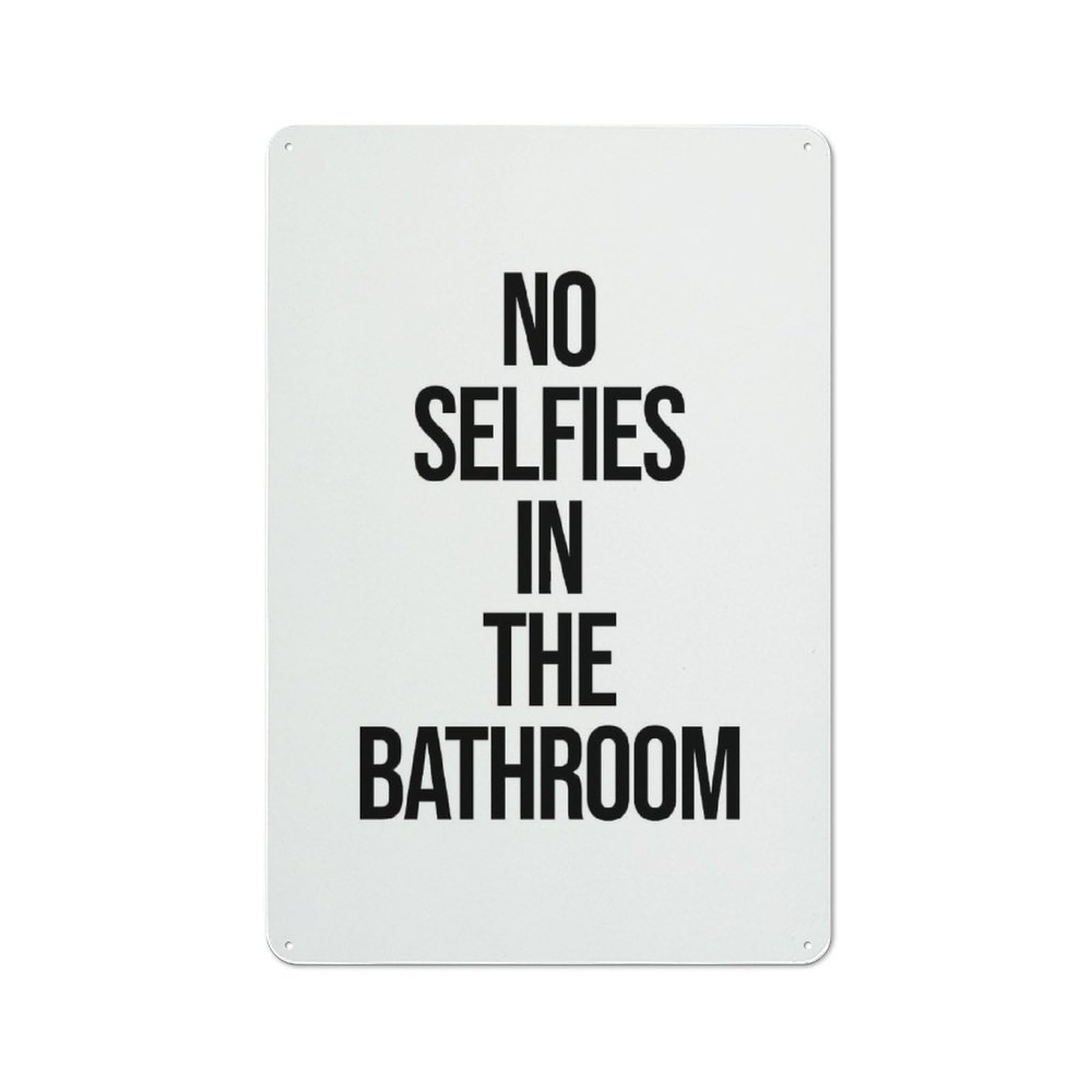 Junmoney No Selfies Vintage Tin Sign 30X20cm For Home Bar Wall, For Collectors Of Vintage Metal Wall Decor