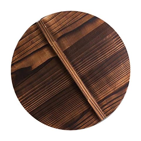Anntool Wooden Wok Lid for Cast Iron Wok, Natural Wood Pot Lid Pan with Large Handle for Stir Fry Pan, Anti-Hot & Anti-Spillover (Diameter 30cm/11.8inch) Cover