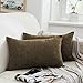 yibo Fundas de Cojín, Fundas de Cojín de Chenilla, Cubierta Suave Decorativa Protector para Hogar, Decorativa Almohada para Sofá Coche Cama Sillas Decoración, 2 Piezas, 40 x 60 cm, Marrón