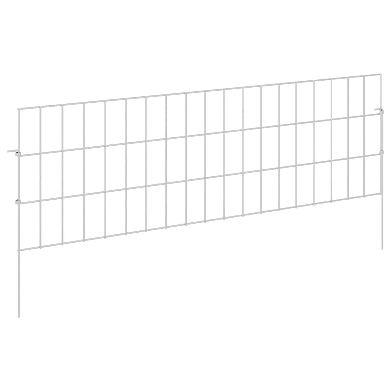 vidaXL Gartenzaun mit Pfählen 12 Stk. 95 x 30 cm Verzinkter Stahl