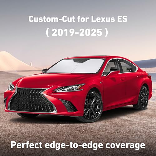 Image of EcoNour Windshield Sunshade Compatible for Lexus ES 2019-2023 2024 2025, ES250 ES300h ES350 Sun Visor for Front Windshield & Window Sun Shade Cover, UV Heat Blocker & Protector, Car Accessories