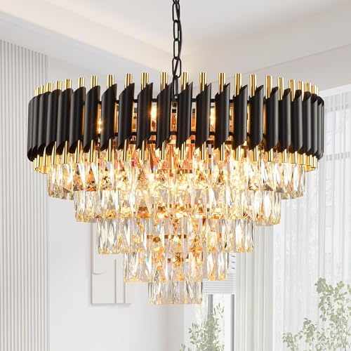 Image of Virya Chandelier for Living Room Modern Ceiling Light Jhumar for Hall Light for Living Room (Black, 600mm)