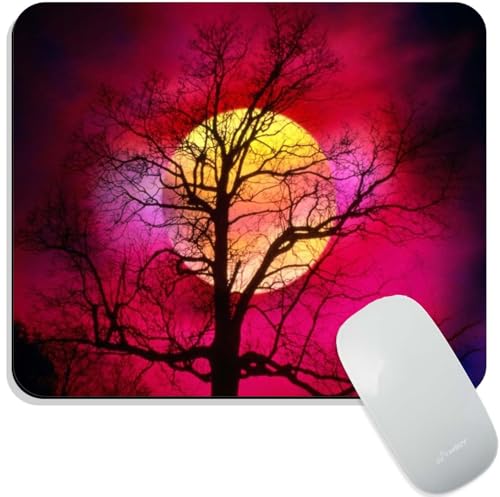 Image of Mouse Pad Beautiful Sunset, Premium-Textured Custom Mouse Mat Design, Washable Mousepad Lycra Cloth, Non-Slip Rubber Base Computer Mouse Pads for Wireless Mouse