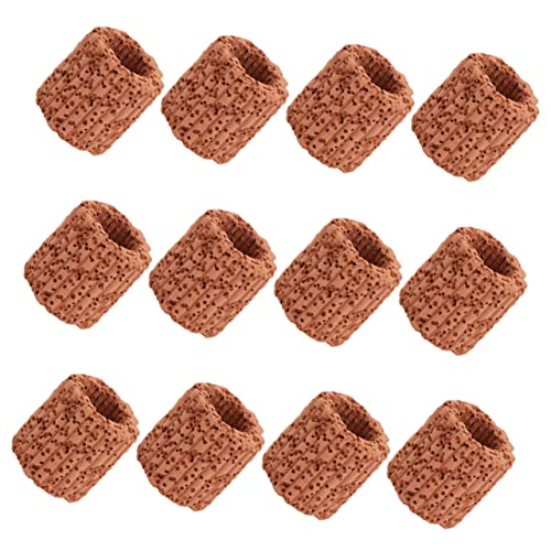 Parliky 12個 水生固定環 砂 噴水 指輪 水族館浮遊植物ホルダー 水族館の植物 修理済み 魚 浮遊水族館植物リング 植物重力リング 水槽リング 観賞植物固定カップ 水槽固定リング 陶器