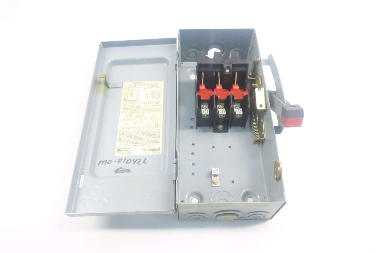 SQUARE D HU361 30A AMP 600V-AC 3P NON-FUSIBLE DISCONNECT SWITCH