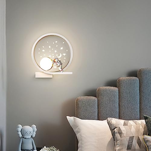 Lámpara de pared de luna de astronauta con proyector LED de estrellas para dormitorio 3