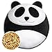 Leschi COUSSIN CHAUFFANT soulage les maux de dos et de ventre/bouillote pour micro-ondes/coussin en graines de blé pour femmes, enfants et bébés (coliques) / Panda Bao, noir blanc