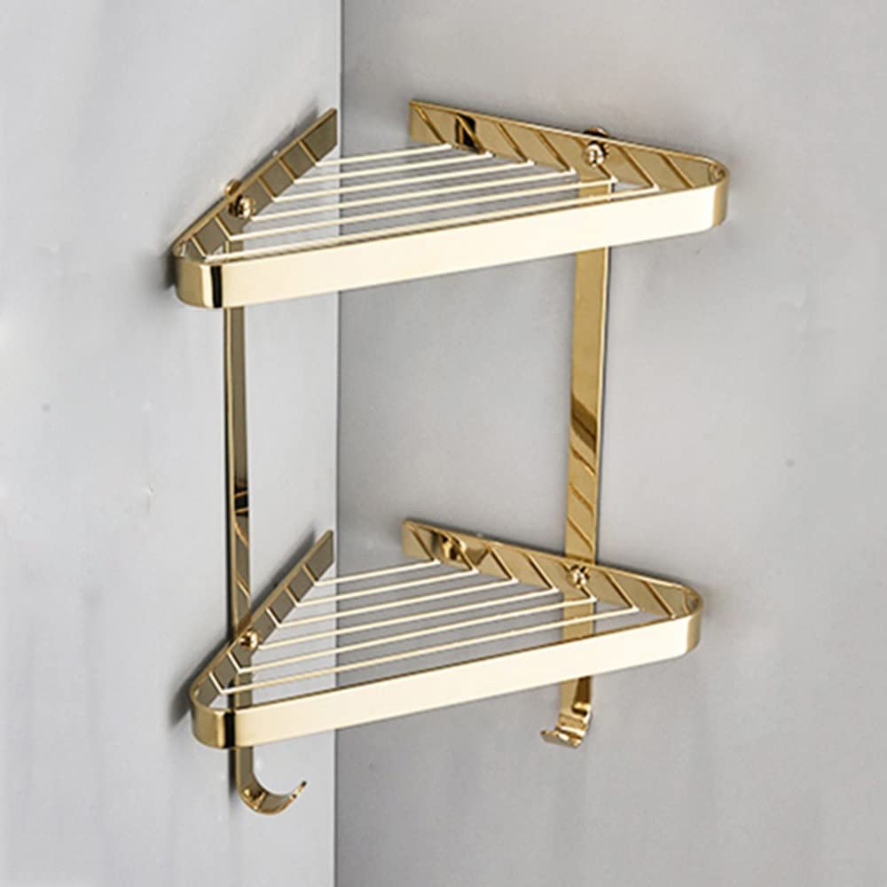 BAHELS Corner Shower Caddy Bathroom Shelf Copper Shower Caddy Shelf Organizer Rack Cosmetic Shelf Bathroom Accessories Shower Organizer