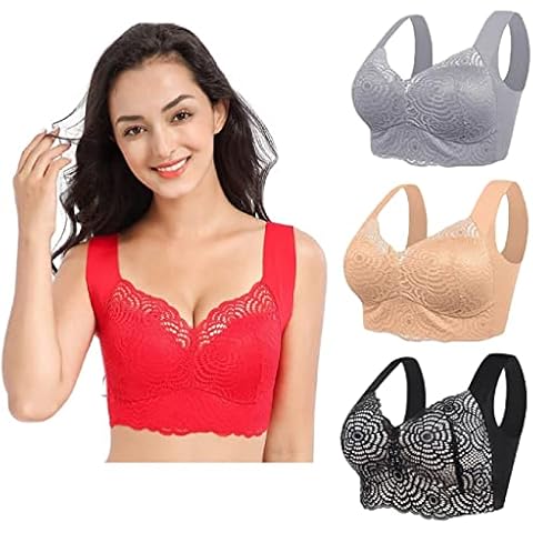 AQWEI Women's Luciana Secret Lift Bra Ultimate Lift Seamless Lace Cut-Out Bra (Red, 7X-Large) Cover