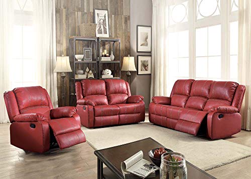 Acme Furniture Zuriel Red Faux Leather Rocker Recliner #TOP1