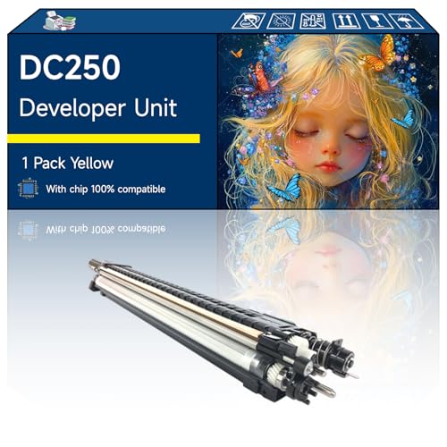 DC250 Developer Unit Compatible with Xerox DocuColor 240 242 250 252 260 WorkCentre 7655 7665 7675 7755 7765 Printers (1 Pack Yellow)