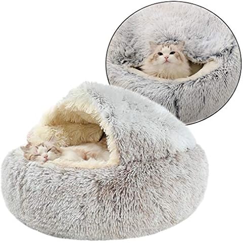 PAPIEEED Plush Pet Bed, Cat Cuddler House Small Pet Bedding Cushion for Rabbit, Guinea Pig Cover
