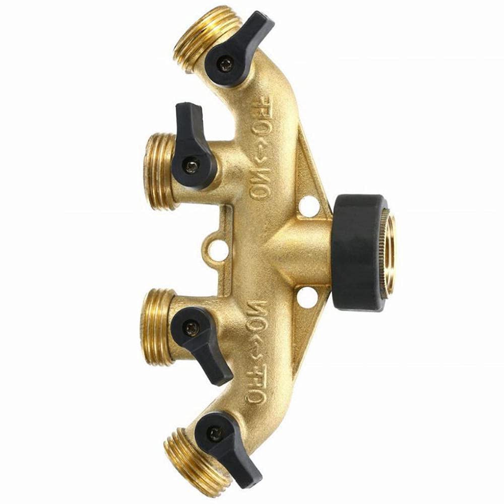 Manguera De Jardín Mangeras Jardineria Riego Brass 4 / 6Way Garden Garden Female Female Válvula De Riego Splitter De Agua Conexión Rápida Manguera De Jardín Divisor Splitter Water De Alambre Externo