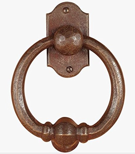 Battente forgiato per porta, portone 120x150 mm.finitura ruggine completo di viti di fissaggio FA 791