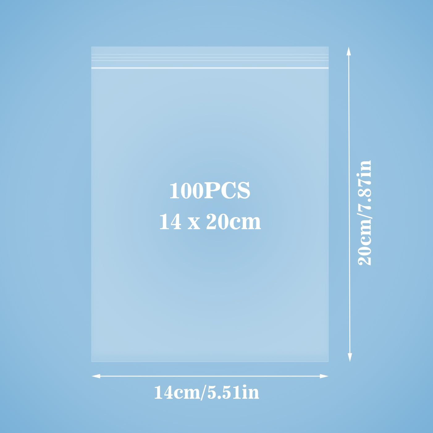 Resealable Plastic Bags, Clear Grip Seal Bags for Storage - Suit for Nuts Grains, Collectibles, Clothes - 14X20cm 100PCS - Image 2