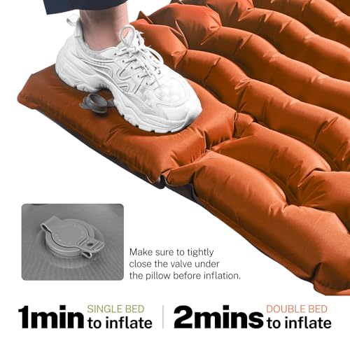 Ogery Double Camping Sleeping Pad, 2 Person Ultralight Camping Mattress With Pillow Built-In Foot Pump Inflatable Sleeping Pad For Camping Hiking Traveling Tent thumb #5