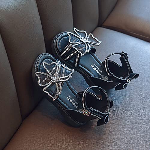 MATERUIEYES Girls Sandals Kids Bow Water Drill Sandals Little Girls Open Toe Sandals3