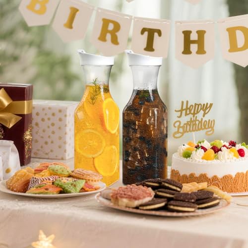 image for ZWYSLFCY Set Of 2 Plastic Carafe With Lid, 50 Oz Mimosa Bar Supplies, 