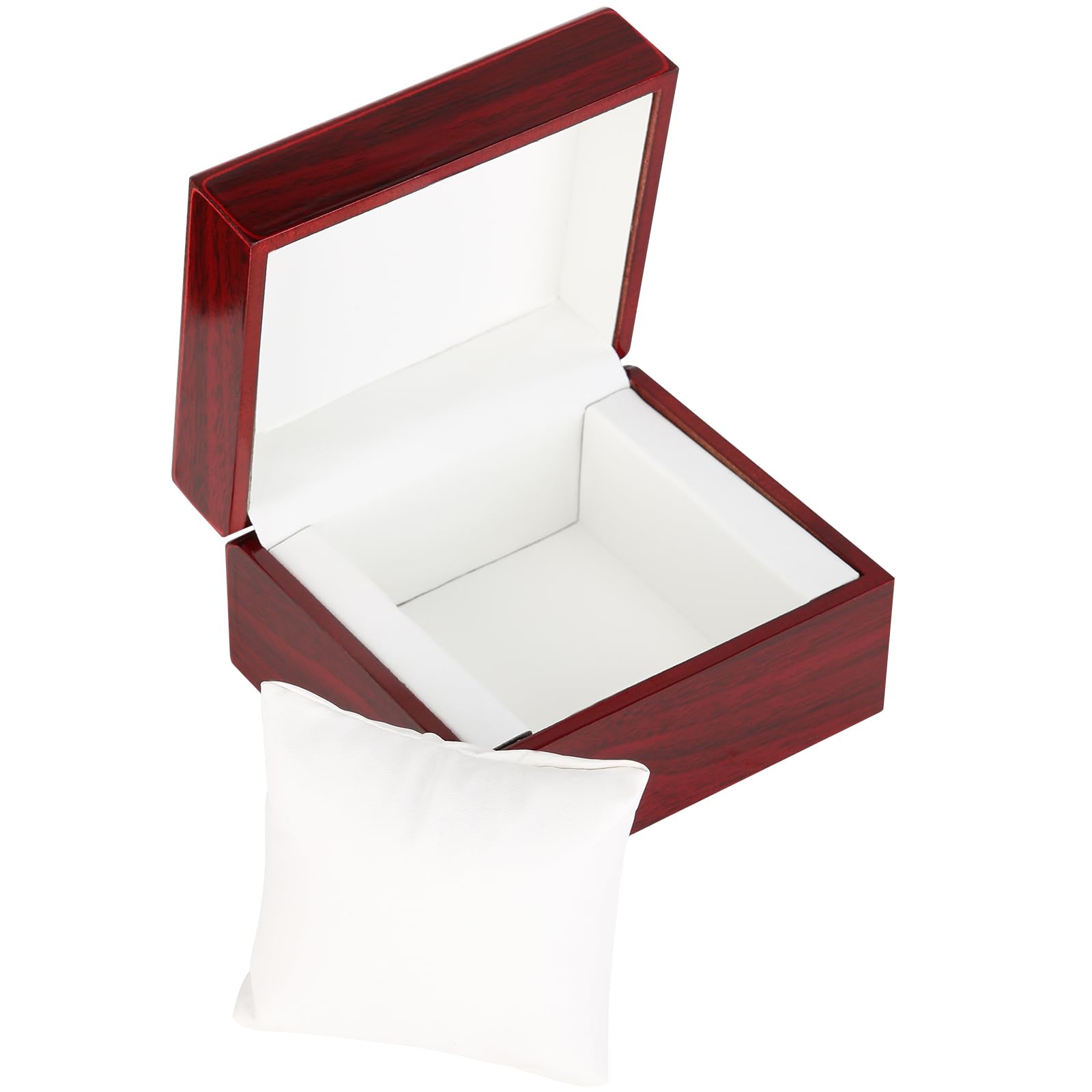 Wooden Single Watch Gift Box with Pillow, Wood Wristwatch Wrist Watch Case Storage Box for Christmas, Birthdays, Anniversary (Wood Color B)