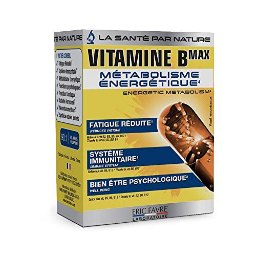 VITAMINE B COMPLEX B Maxx - Hautement Dosé - Vitamine B1, B2, B3, B5, B6, B7, B9, B12 - Système Immunitaire, Réduction de la Fatigue.- Programme 90j - Laboratoire Français Eric Favre
