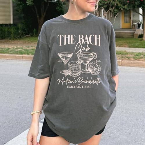 Custom Bachelorette Shirt - Bride and Bridesmaid, Beach Bachelorette Shirts, The Bach Club Bachelorette Party Shirt for Future Bride and Bridesmaid, Engagement Gift White4