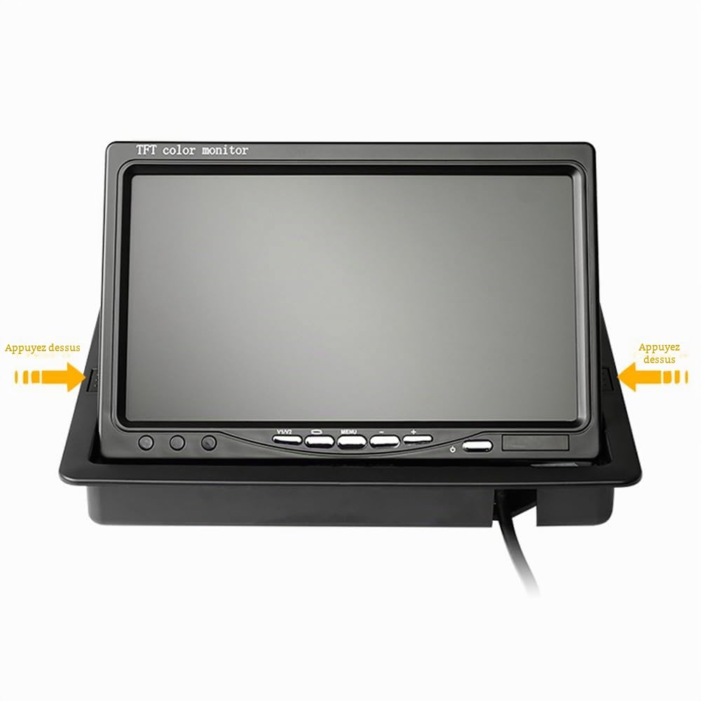 DC 12V-24V 7" HD 800 x 480 TFT LCD Couleur de Voiture Moniteur de Vue arrière de Sauvegarde de recul avec télécommande pour caméra de recul Caméra de recul Caméra de vidéosurveillance Lecteur de DVD