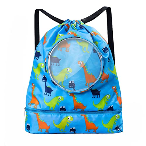 ACMHNC Sac de Natation Étanche Enfant Sacs à Cordon Imperméable Sacs de Sport à Dos avec Compartiment à Chaussures et Humide Cover