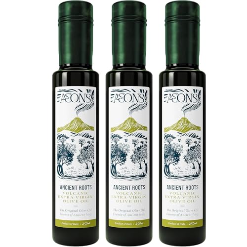 Aeons Ancient Roots Extra Virgin Olive Oil- Dr. Sarah Brewers Volcanic Tuscan Blend Cold-Pressed within 24h High-Polyphenol Heart & Skin Support 250 ml