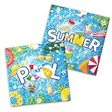 Pool Party Supplies-40Pcs Summer Napkins Pool Party Theme Disposable Paper Napkins Hello Summer Hawa