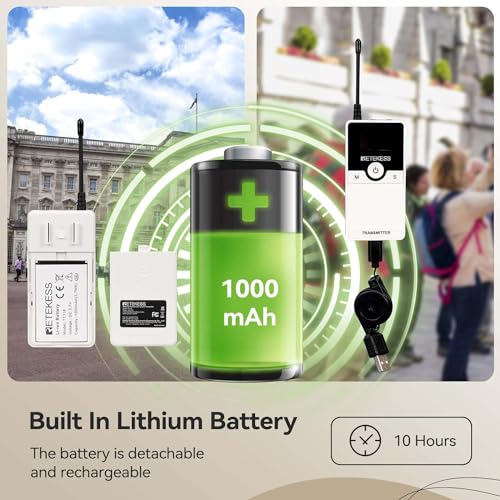 Retekess TT116 Tour Guide Micphone and Speaker (2TX 30RX) para fábrica, escuela, bolsa portátil, interpretación simultánea, reducción de ruido, 2 micrófonos inalámbricos miniatura 5