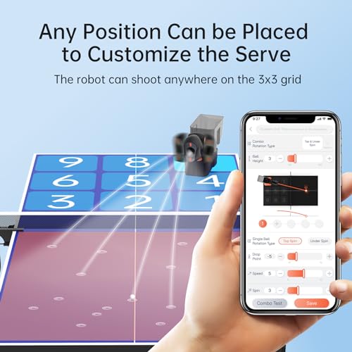 PONGBOT Table Tennis Robot, Portable Ping Pong Machine, APP Control, 264 Built-in Routines, 150-Ball Capacity, Customize Spin/Speed for Solo Training & Coaching, One-Year Warranty