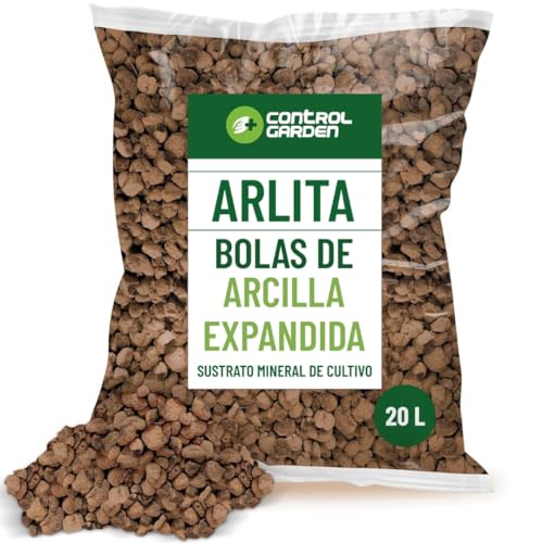 CONTROL GARDEN Arlita 20L | Bolas de Arcilla Expandida | Drenaje para Macetas, Cultivos y Plantas | Fabricado en España