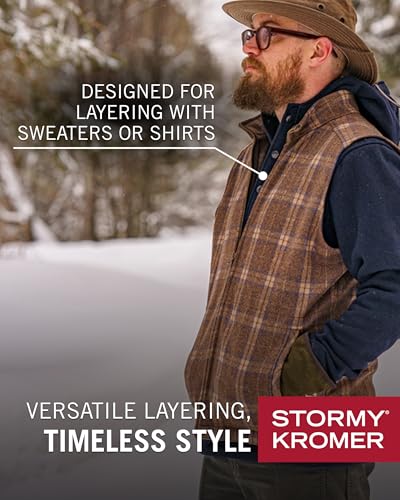 Image of Stormy Kromer The Ironwood Vest | Wool /Nylon Blend, Antique Brass Zipper, Unlined, Modern Cut, Slim Sleek Fit, Cut & Sewn in the USA