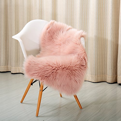 Reafort High Pile Super Soft Faux Sheepskin Rug, Chair Cover, Sofa Cover 20inx36in