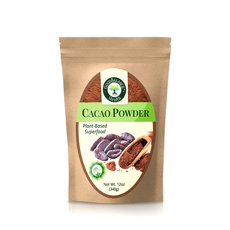 Good Balance Health Cacao en polvo | Cacao crudo | Cacao orgánico, chocolate en polvo | Perfecto para hornear, batidos, a base de plantas, orgánico,
