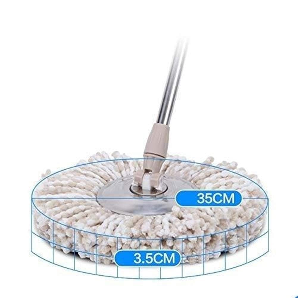 Mop Set mocio e Secchio in Microfibra con Manico Allungato Cestello drenaggio in Acciaio Inossidabile con 3 testine in Microfibra Pulizia dei Pavimenti