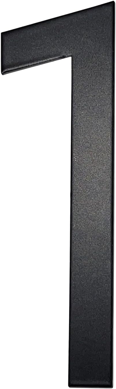 adoorn 4 Inch Mailbox Numbers - Number 1, Black Color, Each Sold Individually, Premium Metal Self Stick Address Numbers, Weatherproof Mailbox Numbers for Outside