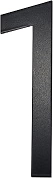 adoorn 4 Inch Mailbox Numbers - Number 1, Black Color, Each Sold Individually, Premium Metal Self Stick Address Numbers, Weatherproof Mailbox Numbers for Outside