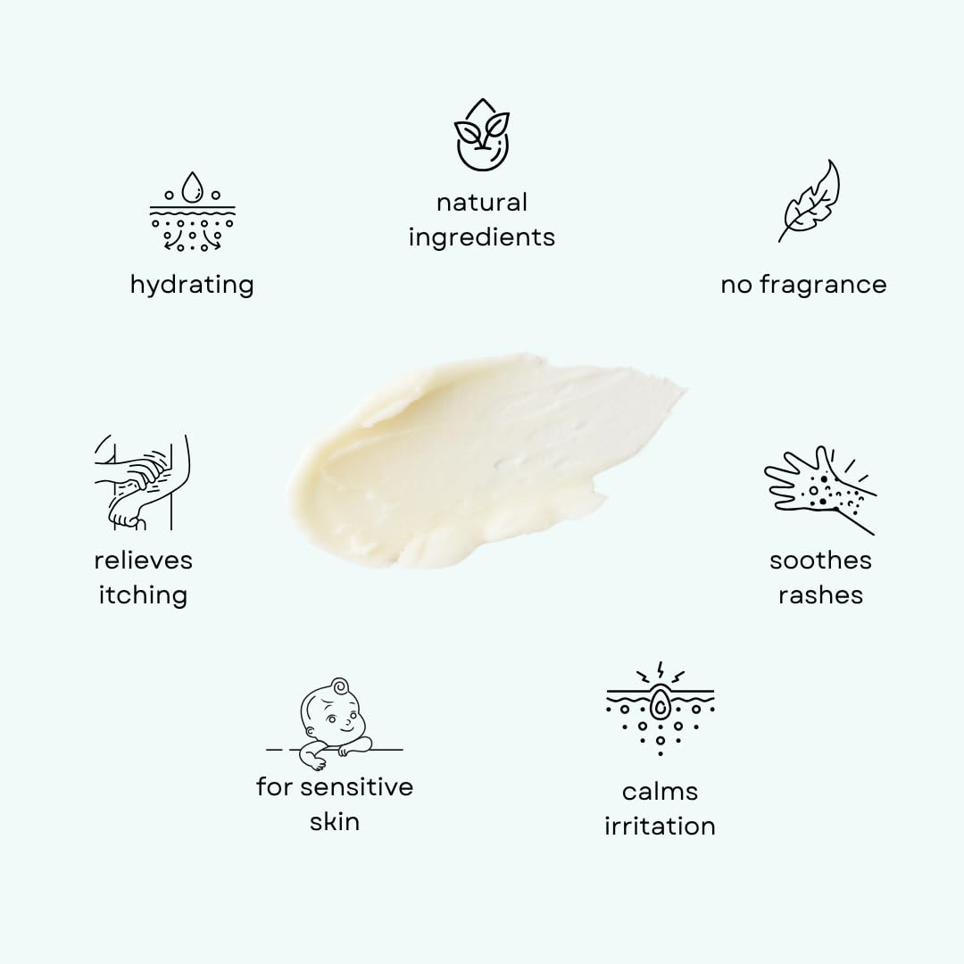 Irene Organics Baby Eczema Relief Balm, Healing Ointment Baby Moisturizing Cream for Eczema, Dry, Itchy Skin. Award Winning Baby Skincare for Sensitive Skin, Safe for Newborns, Kids and Adults