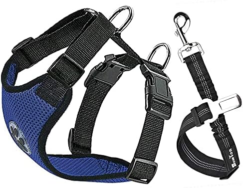 SlowTon Dog Car Harness Seatbelt Set