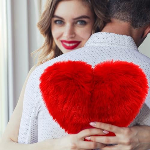 Image of Red Heart Pillow | Ultra Soft Plush Stuffed Toy | Cute Hugging Pillow | Gift for Kids Boys Girls