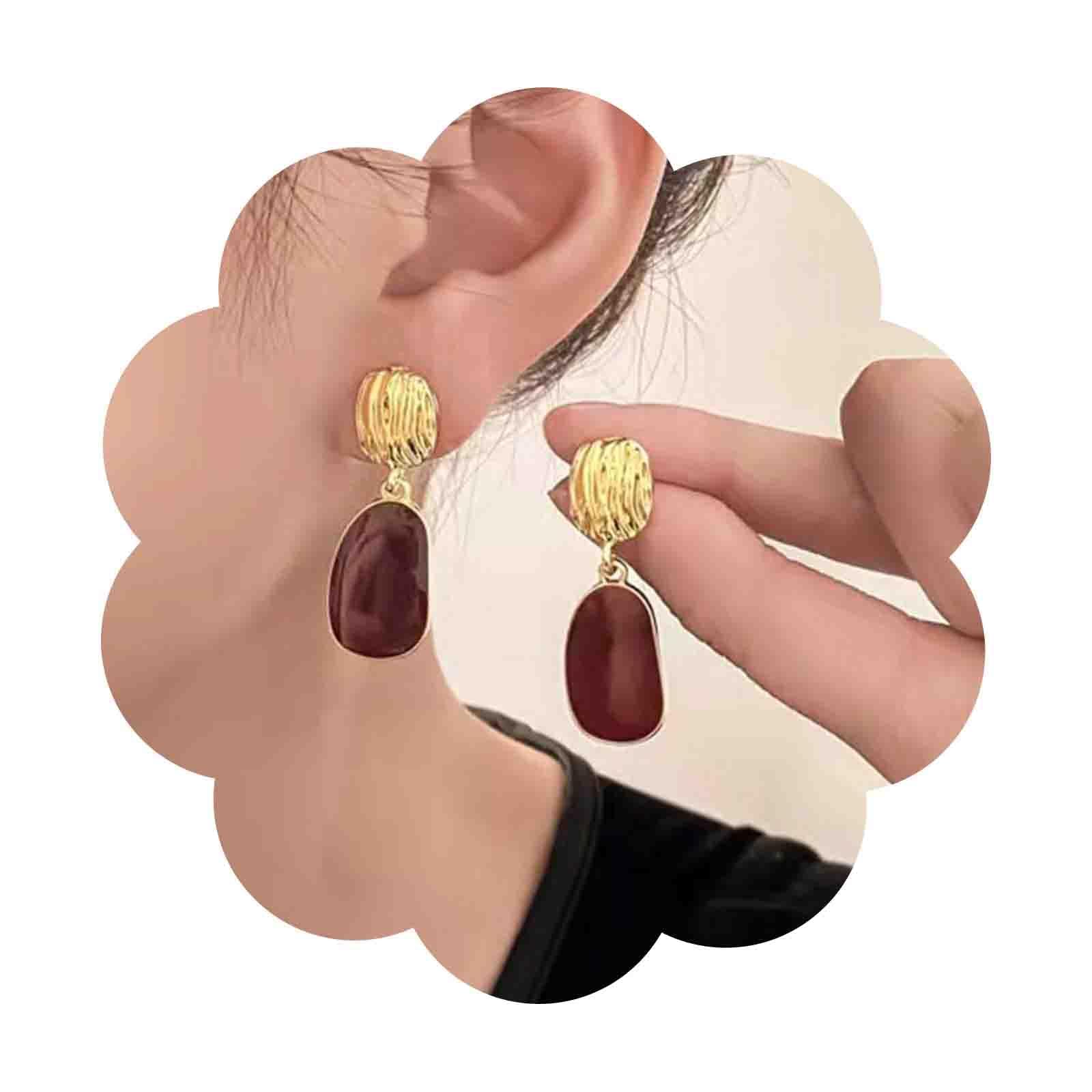Adajio Earrings Red Brushed Metal Arrowheads Black Detailed Edge Handmade in USA Adajio Earrings Red Brushed Metal Arrowheads Black Detailed Edge Handmade in USA