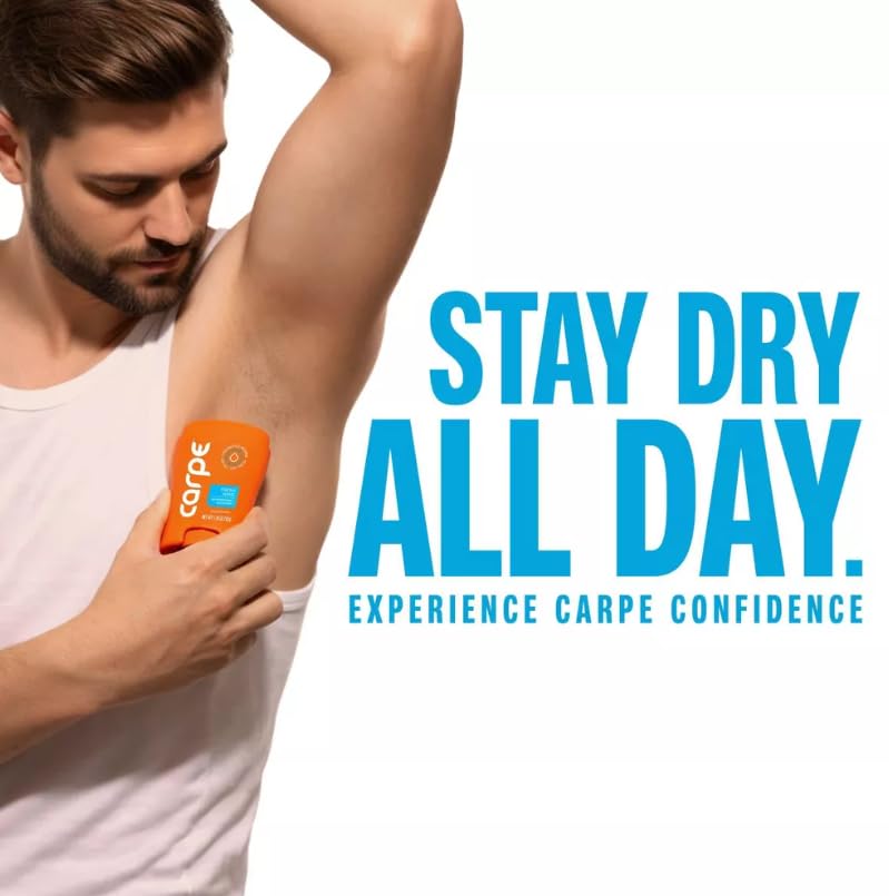 Carpe Men's 100HR Sweat & Odor Control Antiperspirant Deodorant - Fresh Wave - 1.76oz: Under Arm, Paraben-Free, Vegan, Cream