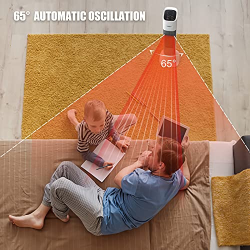 OZAVO Keramische ventilatorkachel, met afstandsbediening, 2000 W, PTC-ventilatorkachel, oscillatiefunctie, verwarmingsstanden, timer, verwarming, oververhitting, kantelbeveiliging - Afbeelding 8