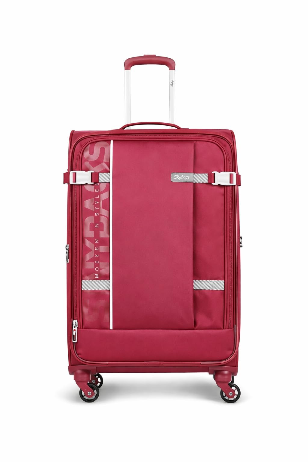 skybags Polyester Softsided Stylish Luggage Trolley with 4 Spinner Wheels and 5 Years International Warranty (Carmine Red, 81)-picture-17