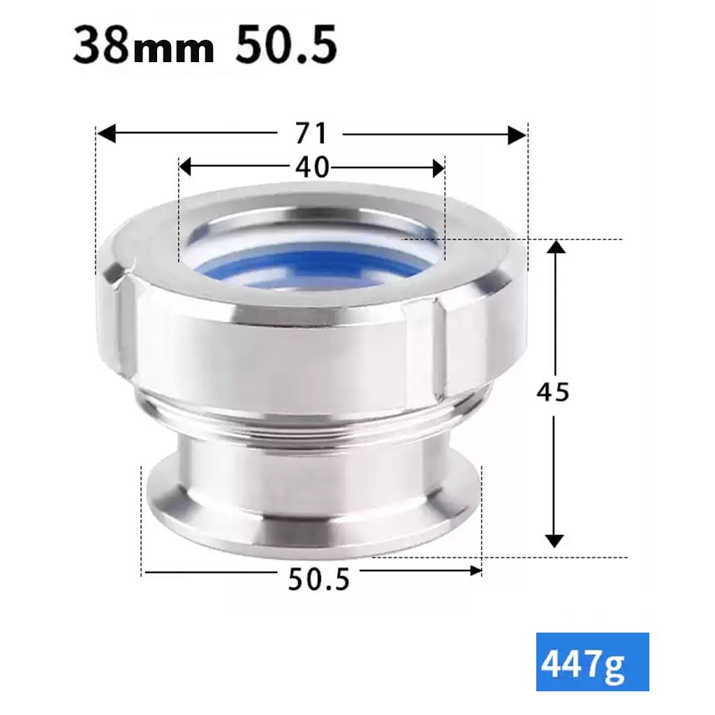 1,5 "(38 mm) OD50.5 Sanitarny wziernik z trzema zaciskami, wziernik ze stali nierdzewnej 304, 1 szt.