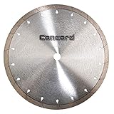 Concord Blades CRI100G10HP 10' Continuous Rim Tile Diamond Blade with Tear-Slot for cutting Ceramic Tile, Porcelain Tile, Granite, Marble, Natural Stone and Engineered Stone