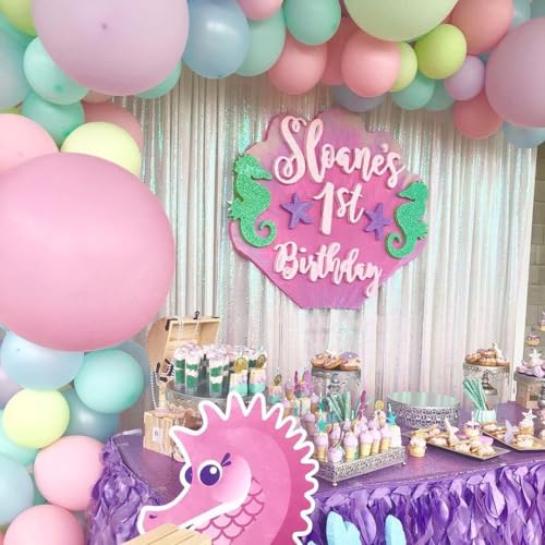 Image of SoarDream White Iridescent Sequin Backdrop Curtains 6 Pieces 2ft x 8ft Sequin Fabric Backdrop Glitter Drapes Baby Shower Background Christmas Party Decoration