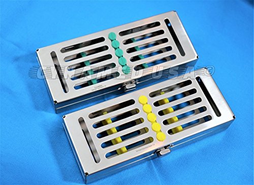 1 German Dental Autoclave Sterilization Cassette Rack Box Tray for 5 Instrument with Rack
